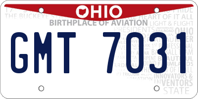 OH license plate GMT7031