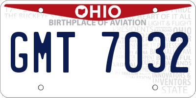 OH license plate GMT7032