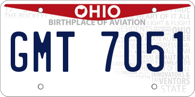 OH license plate GMT7051