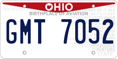 OH license plate GMT7052