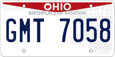 OH license plate GMT7058