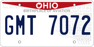 OH license plate GMT7072