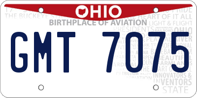OH license plate GMT7075