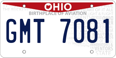 OH license plate GMT7081