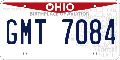 OH license plate GMT7084