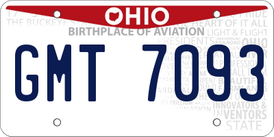 OH license plate GMT7093