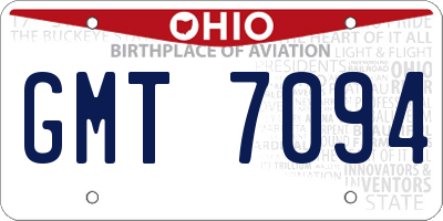 OH license plate GMT7094