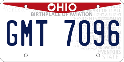 OH license plate GMT7096