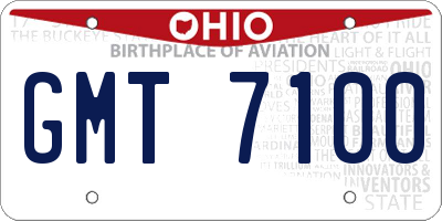 OH license plate GMT7100