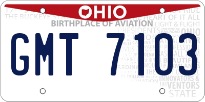 OH license plate GMT7103