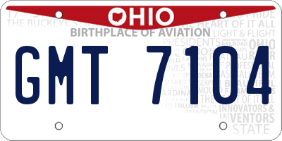 OH license plate GMT7104