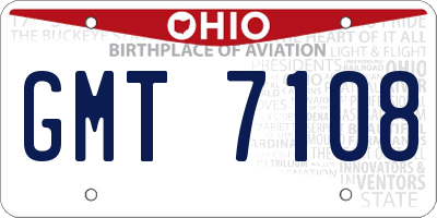 OH license plate GMT7108