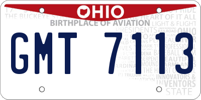 OH license plate GMT7113
