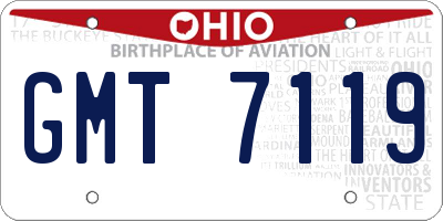 OH license plate GMT7119