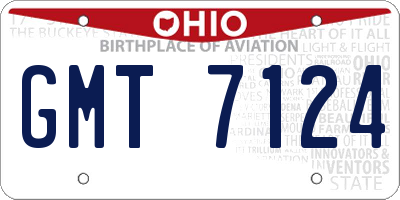 OH license plate GMT7124