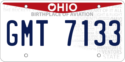 OH license plate GMT7133