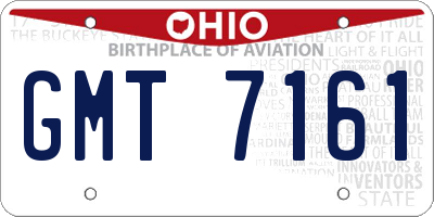 OH license plate GMT7161