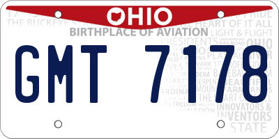 OH license plate GMT7178