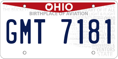 OH license plate GMT7181