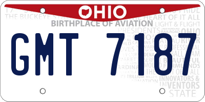 OH license plate GMT7187