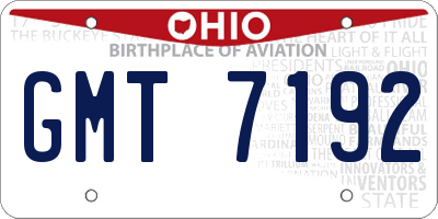 OH license plate GMT7192