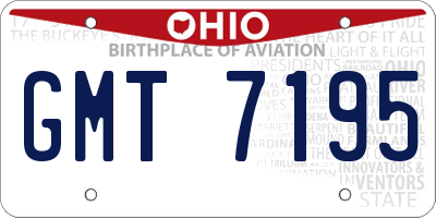 OH license plate GMT7195