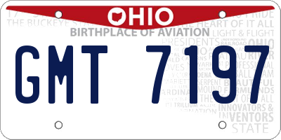 OH license plate GMT7197