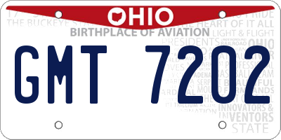 OH license plate GMT7202