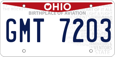 OH license plate GMT7203