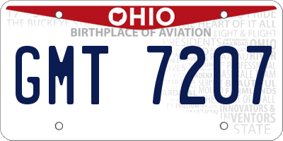 OH license plate GMT7207