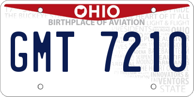 OH license plate GMT7210