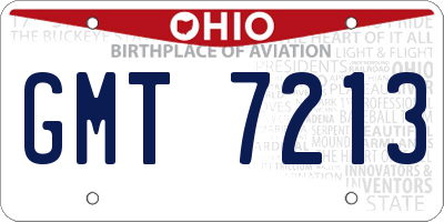 OH license plate GMT7213