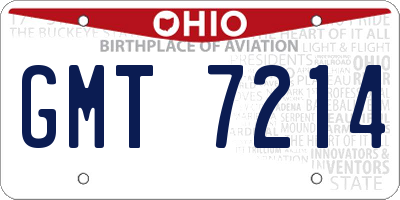 OH license plate GMT7214