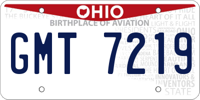 OH license plate GMT7219