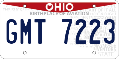 OH license plate GMT7223