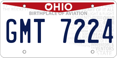 OH license plate GMT7224