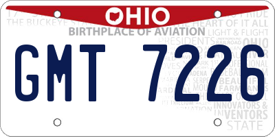OH license plate GMT7226