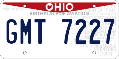 OH license plate GMT7227