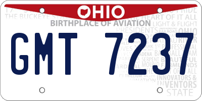 OH license plate GMT7237