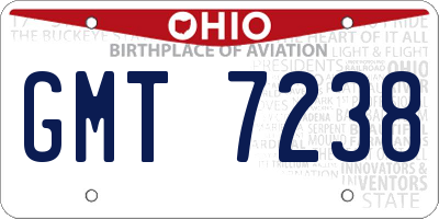 OH license plate GMT7238