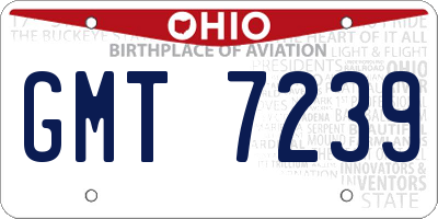 OH license plate GMT7239