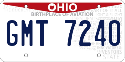 OH license plate GMT7240