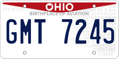 OH license plate GMT7245