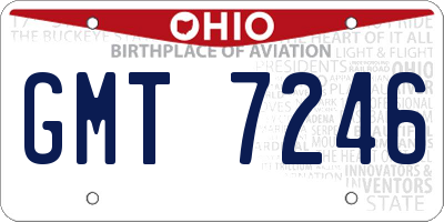 OH license plate GMT7246