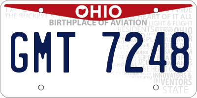 OH license plate GMT7248