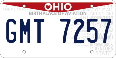 OH license plate GMT7257