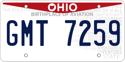 OH license plate GMT7259