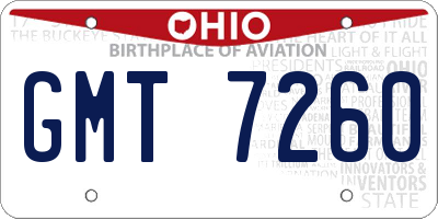 OH license plate GMT7260