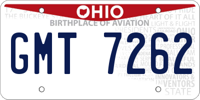 OH license plate GMT7262