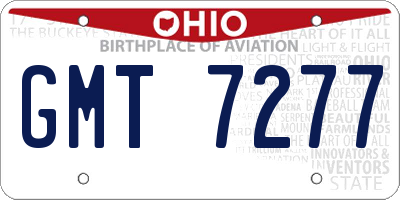 OH license plate GMT7277